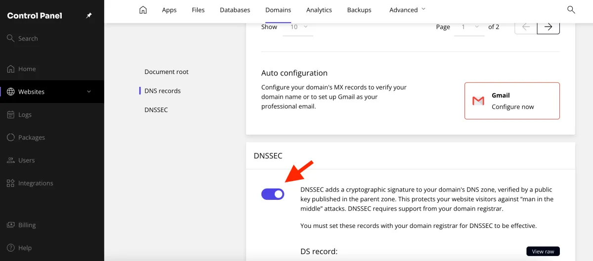 DNSSEC activation