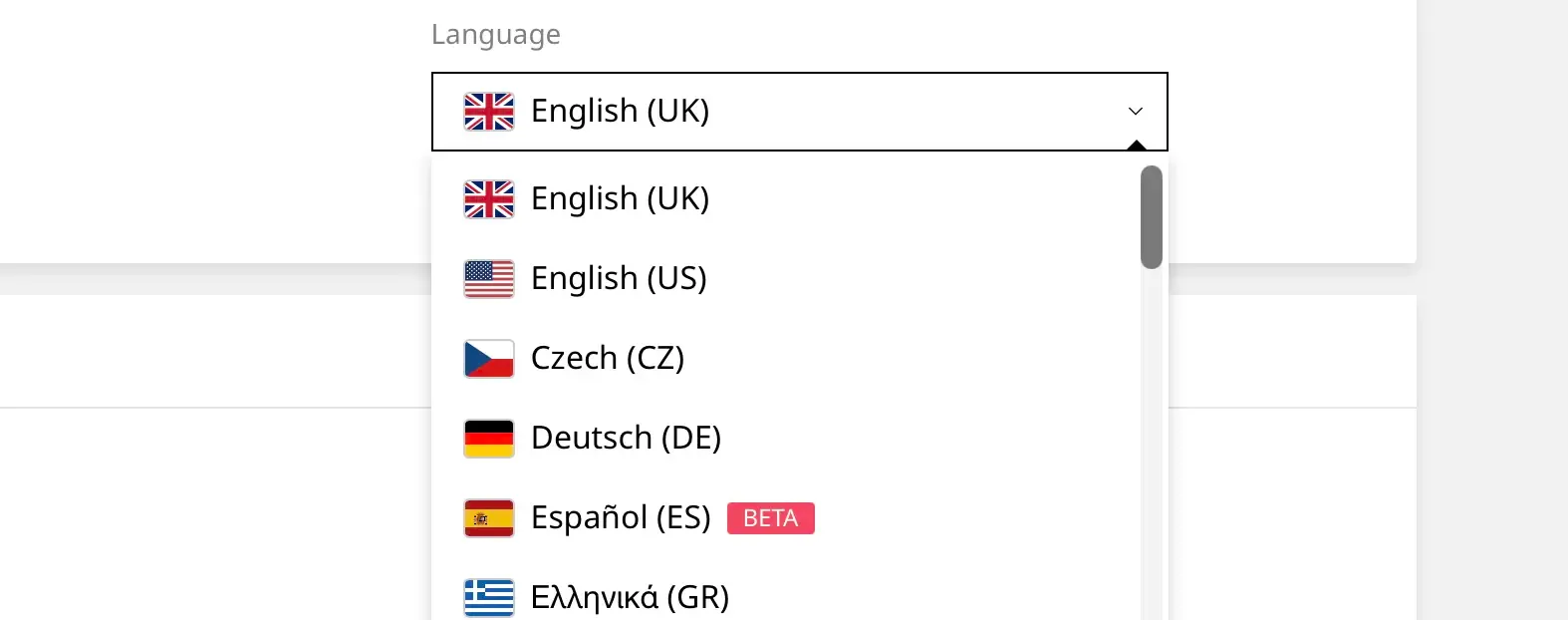 Multi-language support