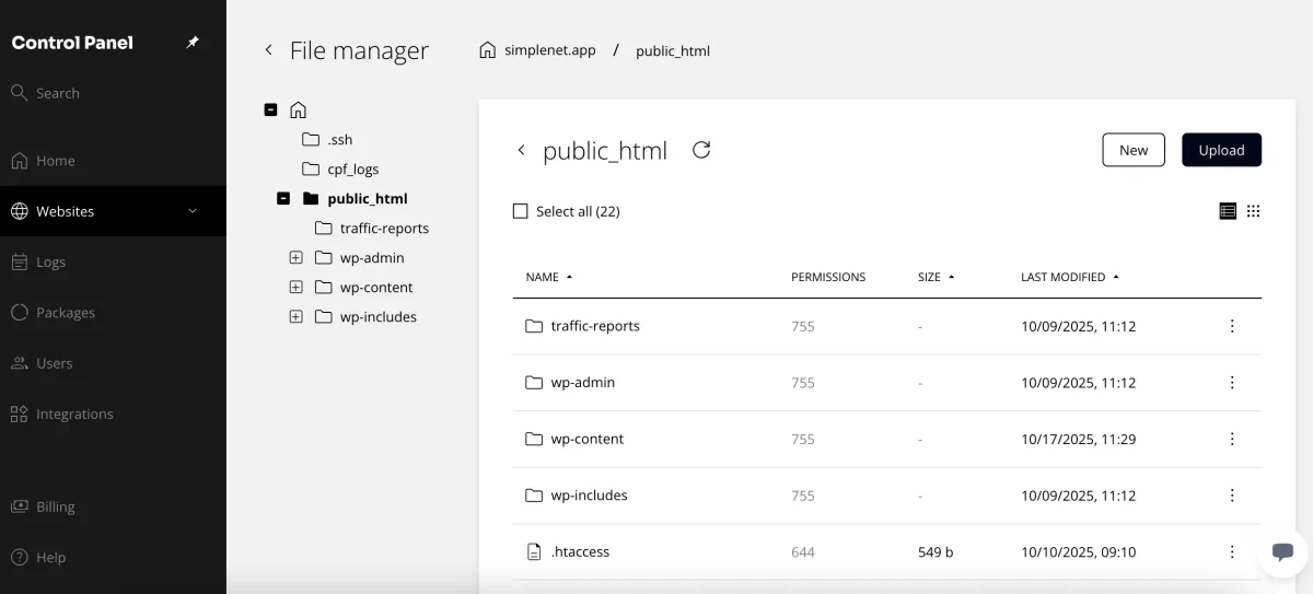 public html folder