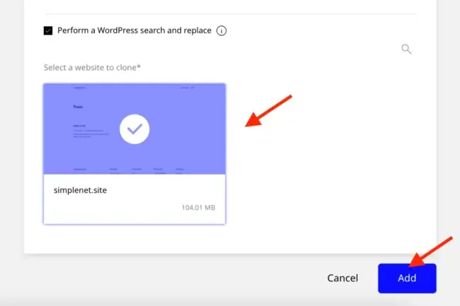 select a website to clone