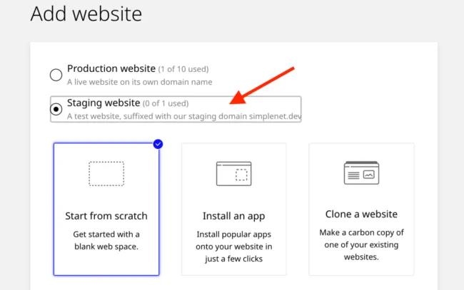 staging-website-in-kiravo-control-panel