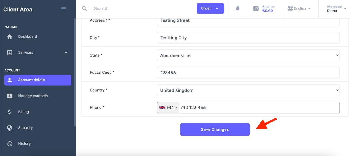 edit details section 