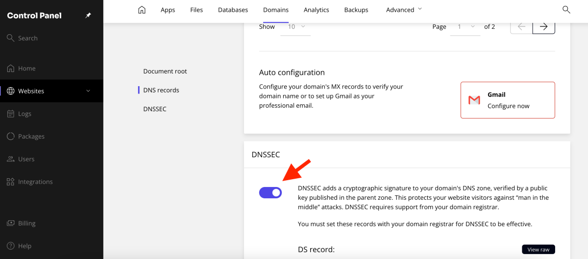 DNSSEC activation