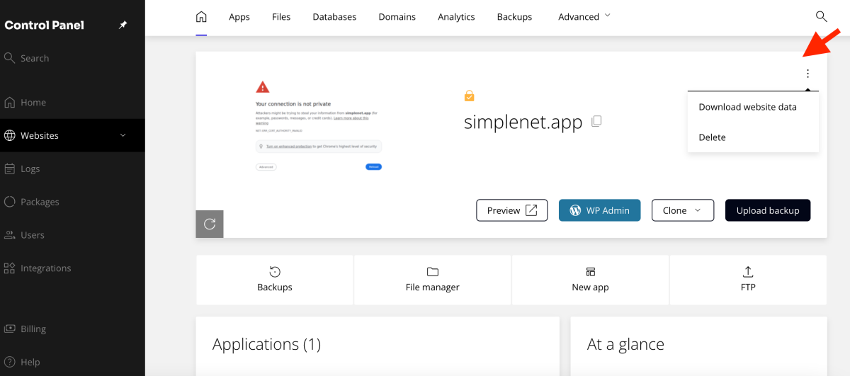 download website data