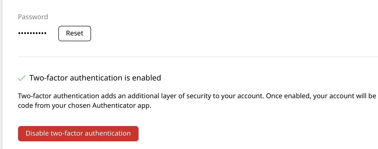 Two factor authentication